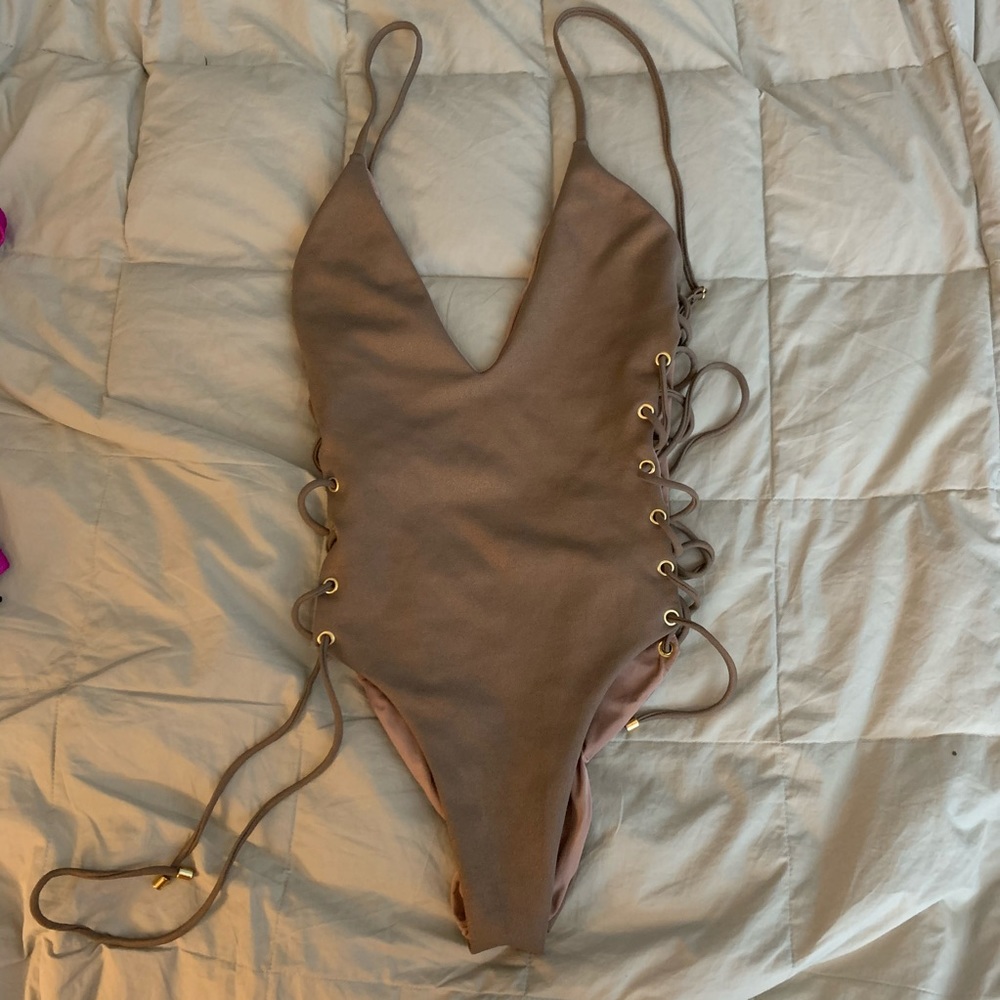 Blue life laced up one piece